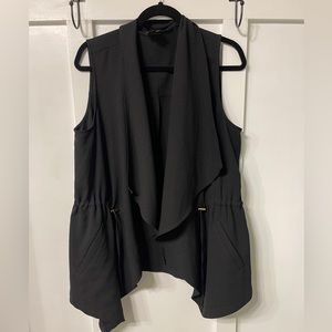 🔴 Worthington Drape collar Black Vest SZ L